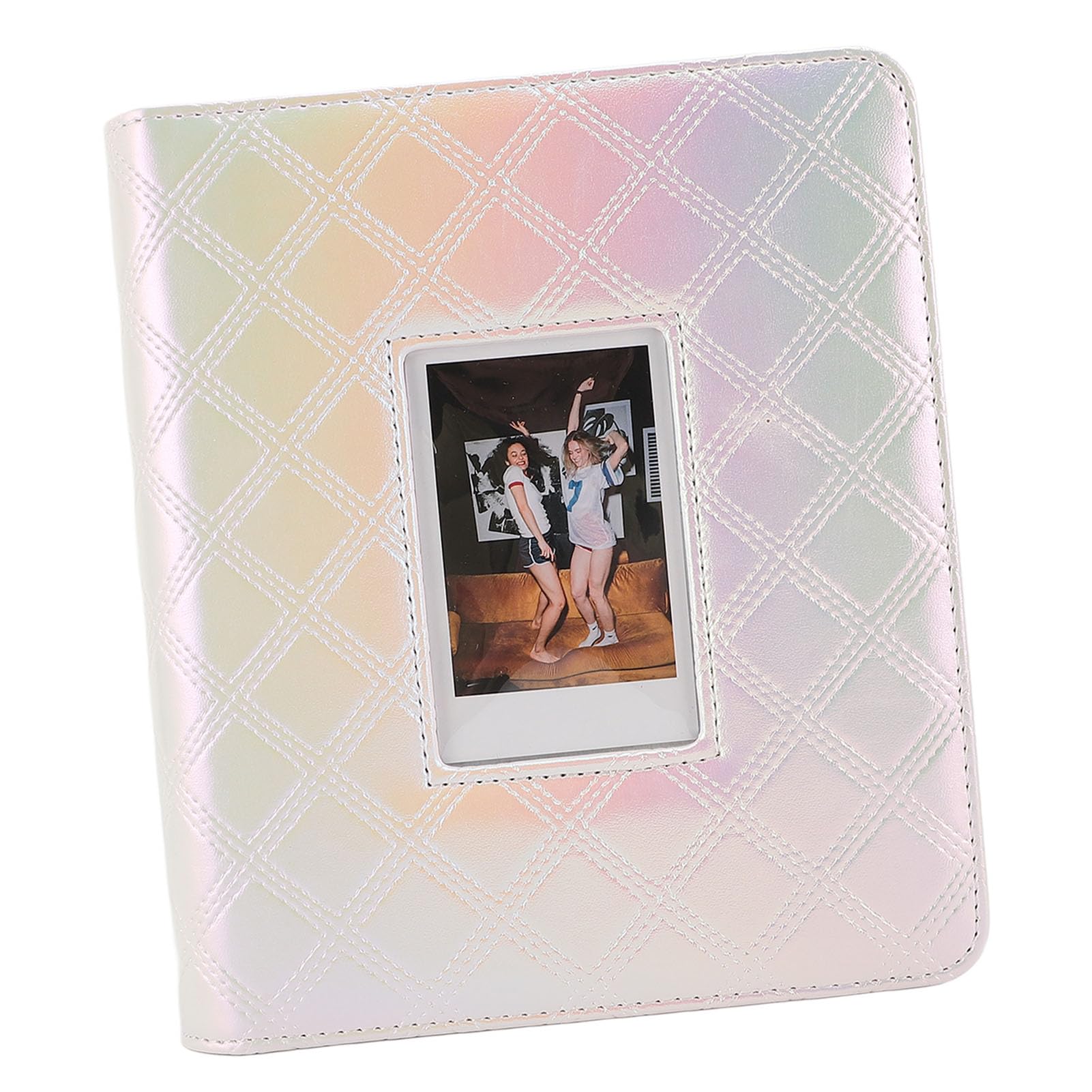 Album fotografico con 36 pagine, 288 e 1 tasca, copertina in pelle ecologica in PVC, impermeabile, 7,6 cm, per biglietti e biglietti (colorato bianco)