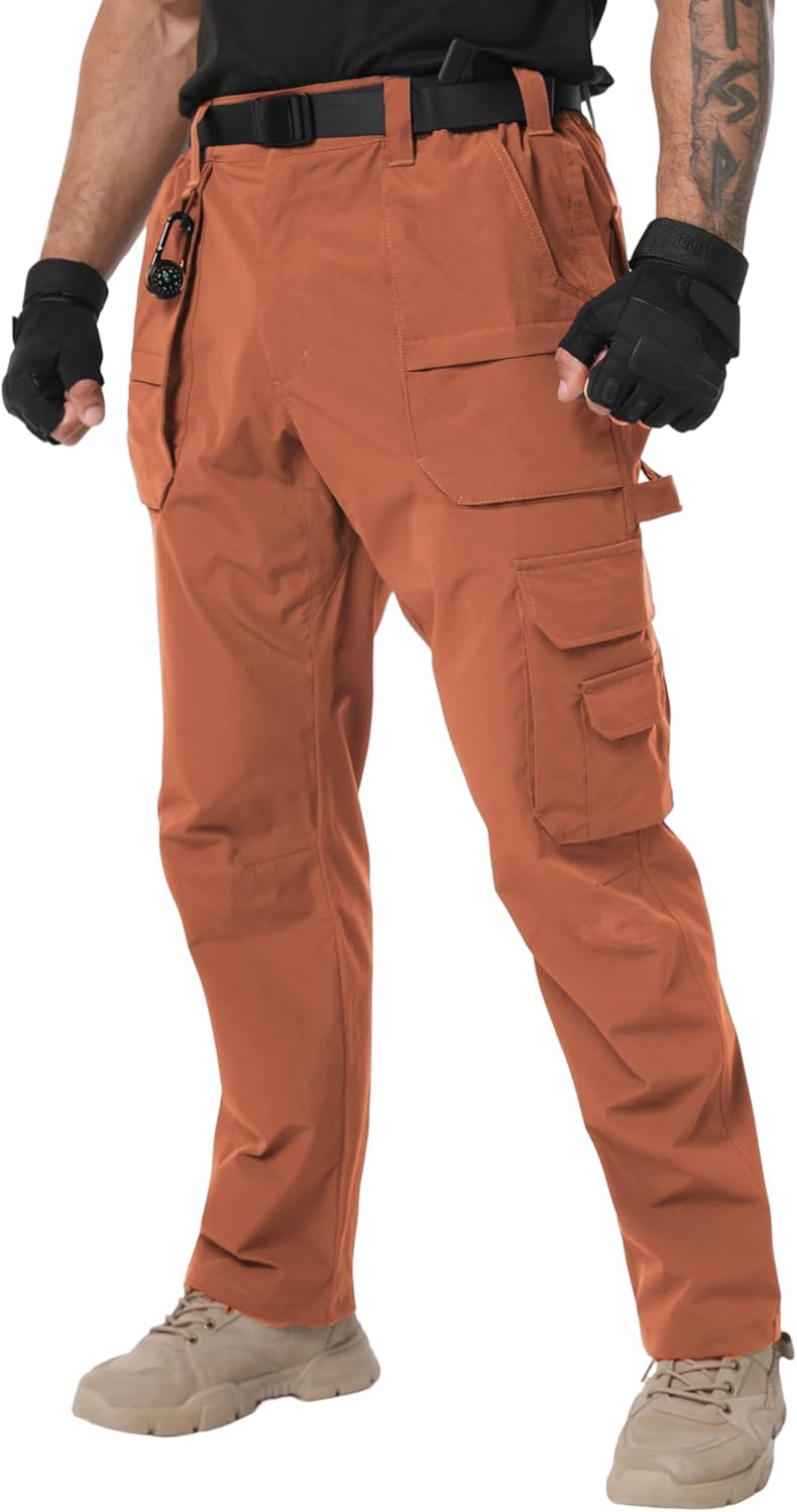 NATUVENIX Tactical Pants for Men Stretch, Ripstop Mens Work Pants Lightweight Hiking Cargo Pants Men Water Resistant