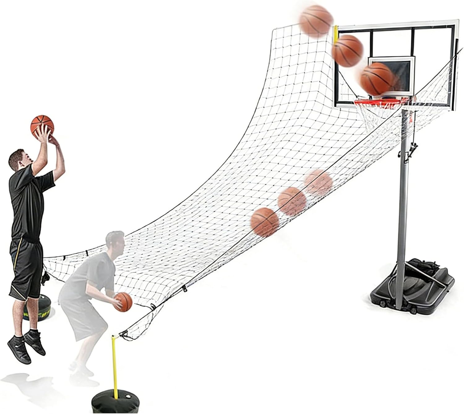 Automatic Ball Return Net for Efficient Drills - Keeps Player in Rhythm, Significantly Increases Shot Volume Per Session, for Dedicated Athletes