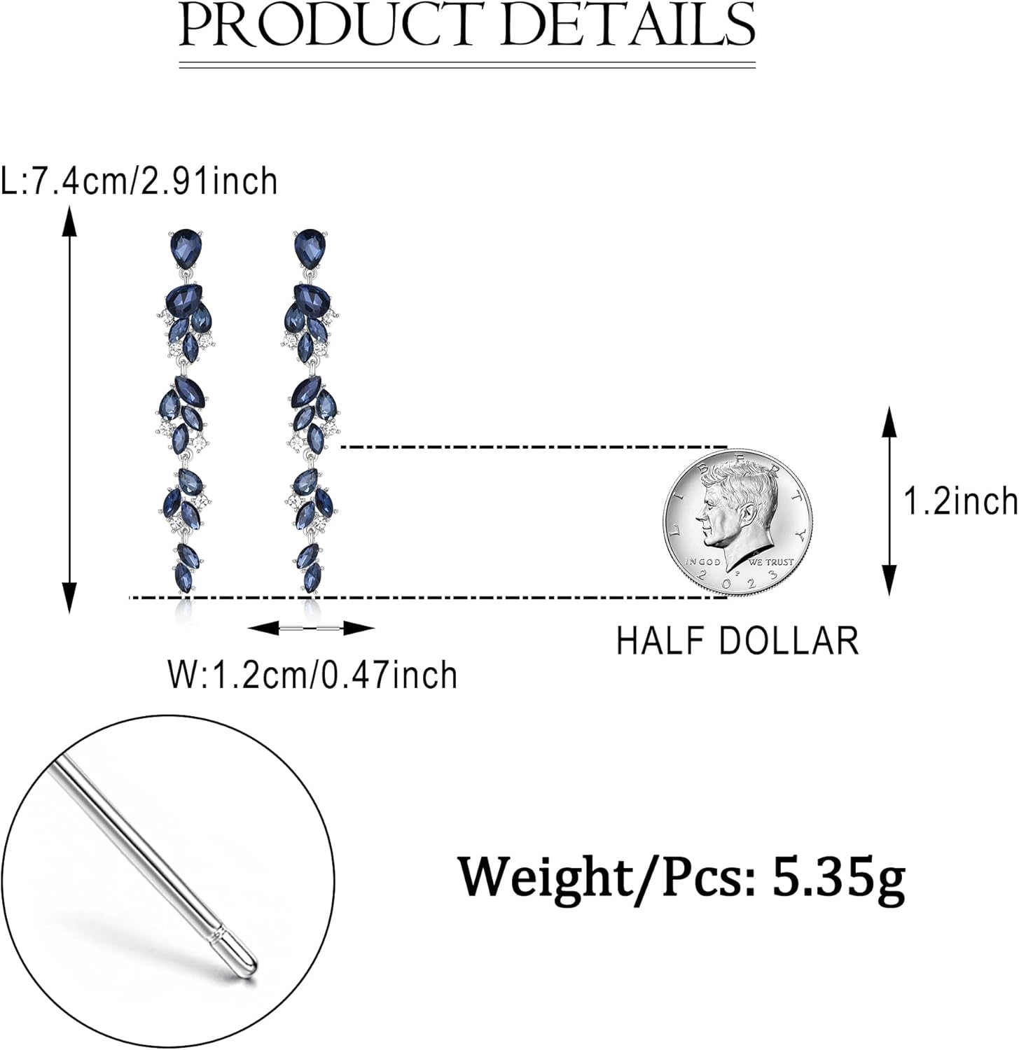 EVER FAITH Rhinestone Crystal Wedding Prom Jewelry Marquise Teardrop Chandelier Bridal Dangle Long Earrings for Women Bride Bridesmaid - Image 5