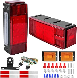 Boat Trailer Lights, Led Trailer Lights Submersible Kit, Brake Stop Turn Tail Combo 25ft Trailer Wiring, Trailer Light Kit for 12V Utility Trailer Boat Truck RV Snowmobile