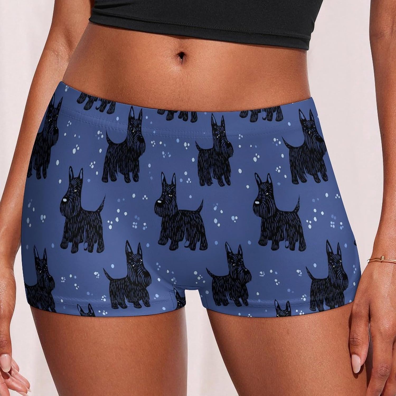 Scottish Terrier Dog Fashion Women's Boxer Briefs Breathable Underpants Trunks Stretch Underwear