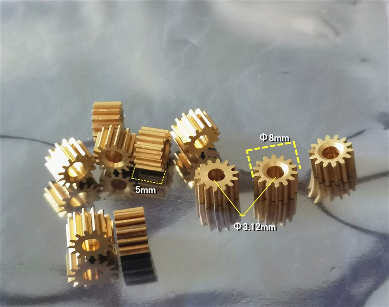 DINGGUANGHE-CUP Durable 10T 1mm Metal Copper Gears for Model Cycloidal Gear (Hole Diameter : 1mm)