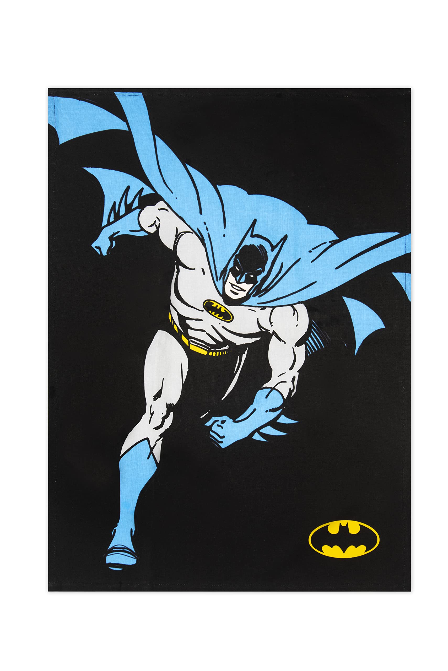Excelsa Batman Decoration Front, White Back And Black Border Batman Kitchen Towel 100% Cotton 70 X 50 Cm With Hole