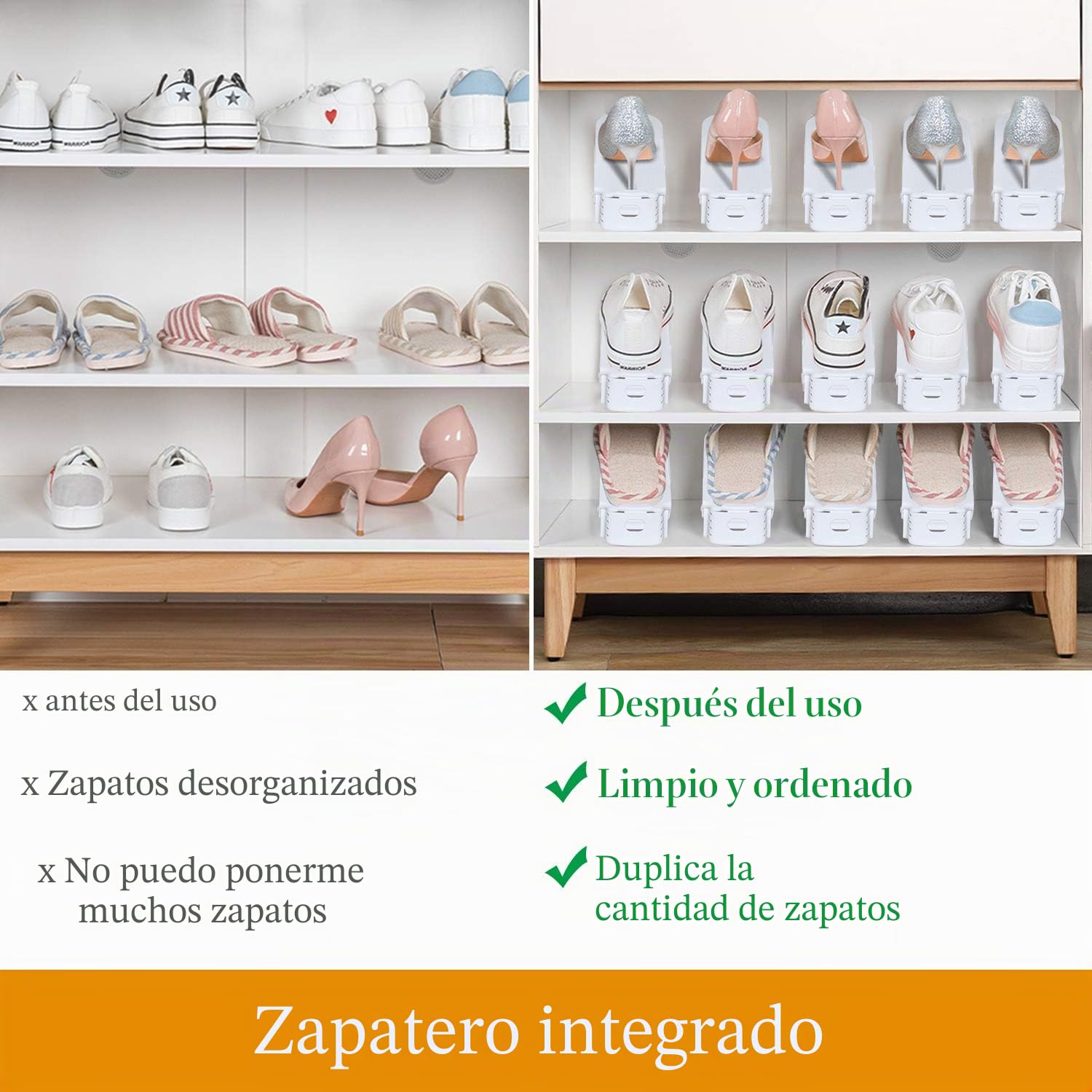 Froadp Zapatero Ajustable 30 piezas Portátil de Plástico Ajustable en Altura 3 Niveles Organizadores de Zapatos Soporte para Entrada Armario Vestidor(Negro)