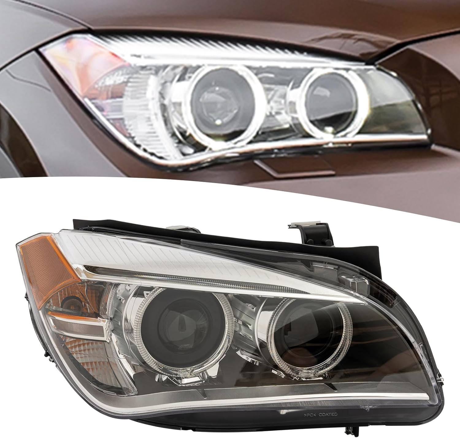 Amazon.com: Headlights Assembly Compatible With 2013-2015 BMW X1(Only ...