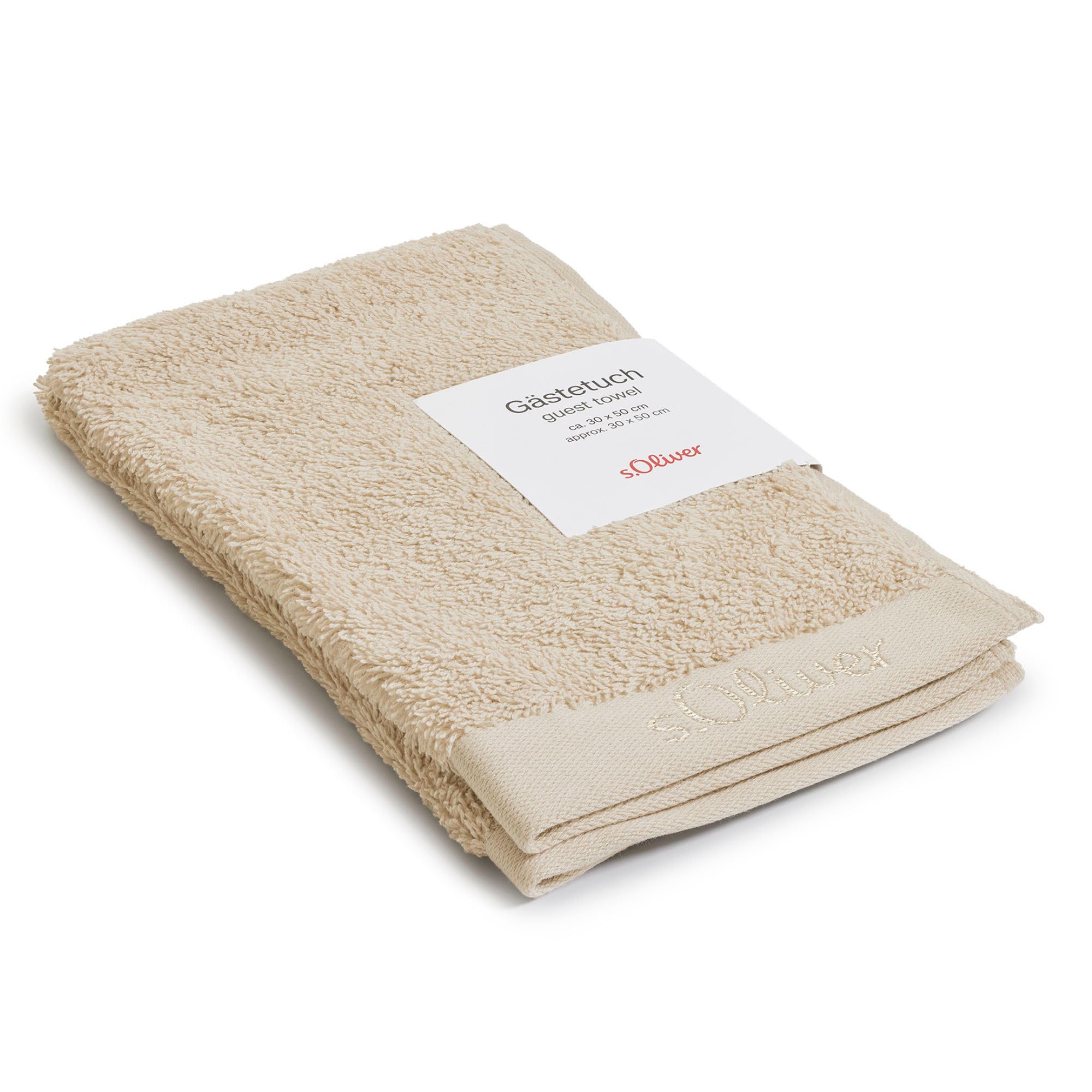 s.Oliver Guest Towel 30x50 cm - 100% Cotton, 600 g/m², soft & absorbent, guest towel beige