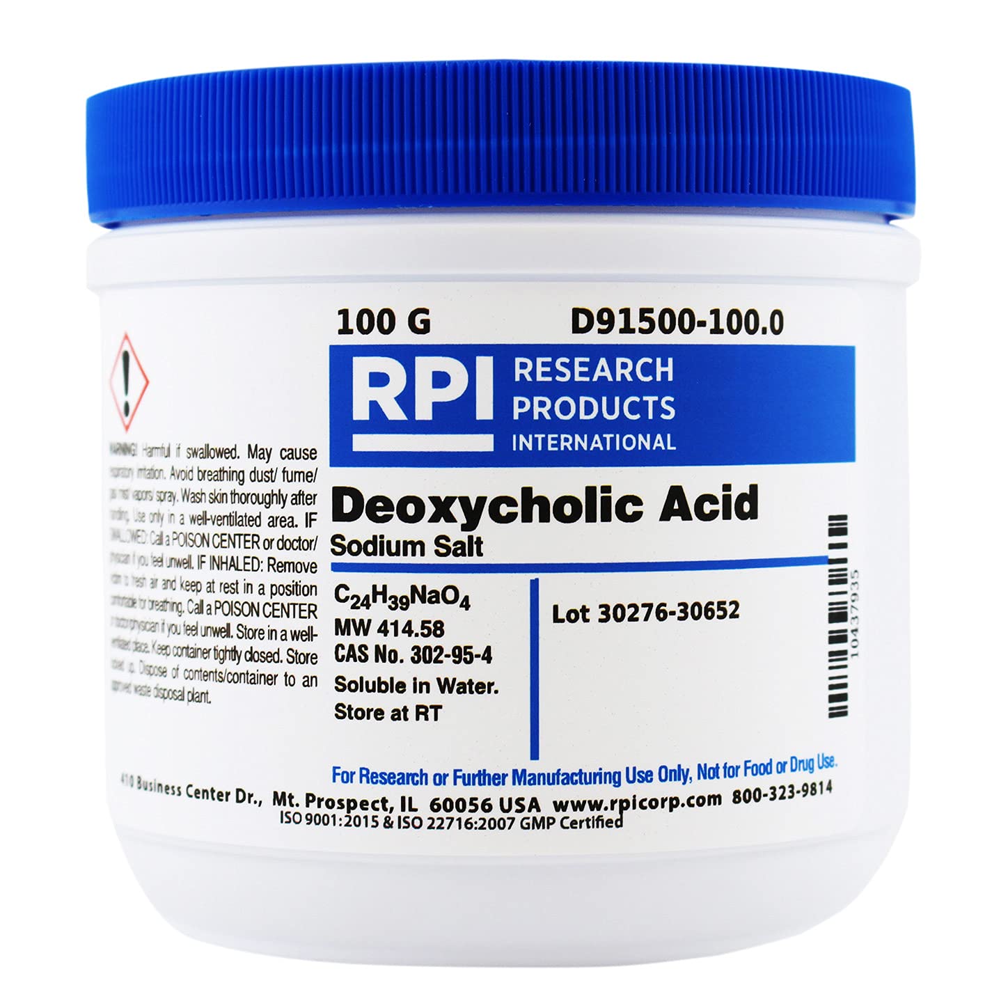 RPI Sodium Deoxycholate, Powder, 100 Grams, Lysis Buffer, for Research Labs