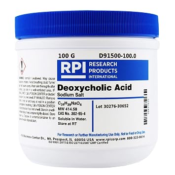 RPI Sodium Deoxycholate, Powder, 100 Grams, Lysis Buffer, for Research Labs