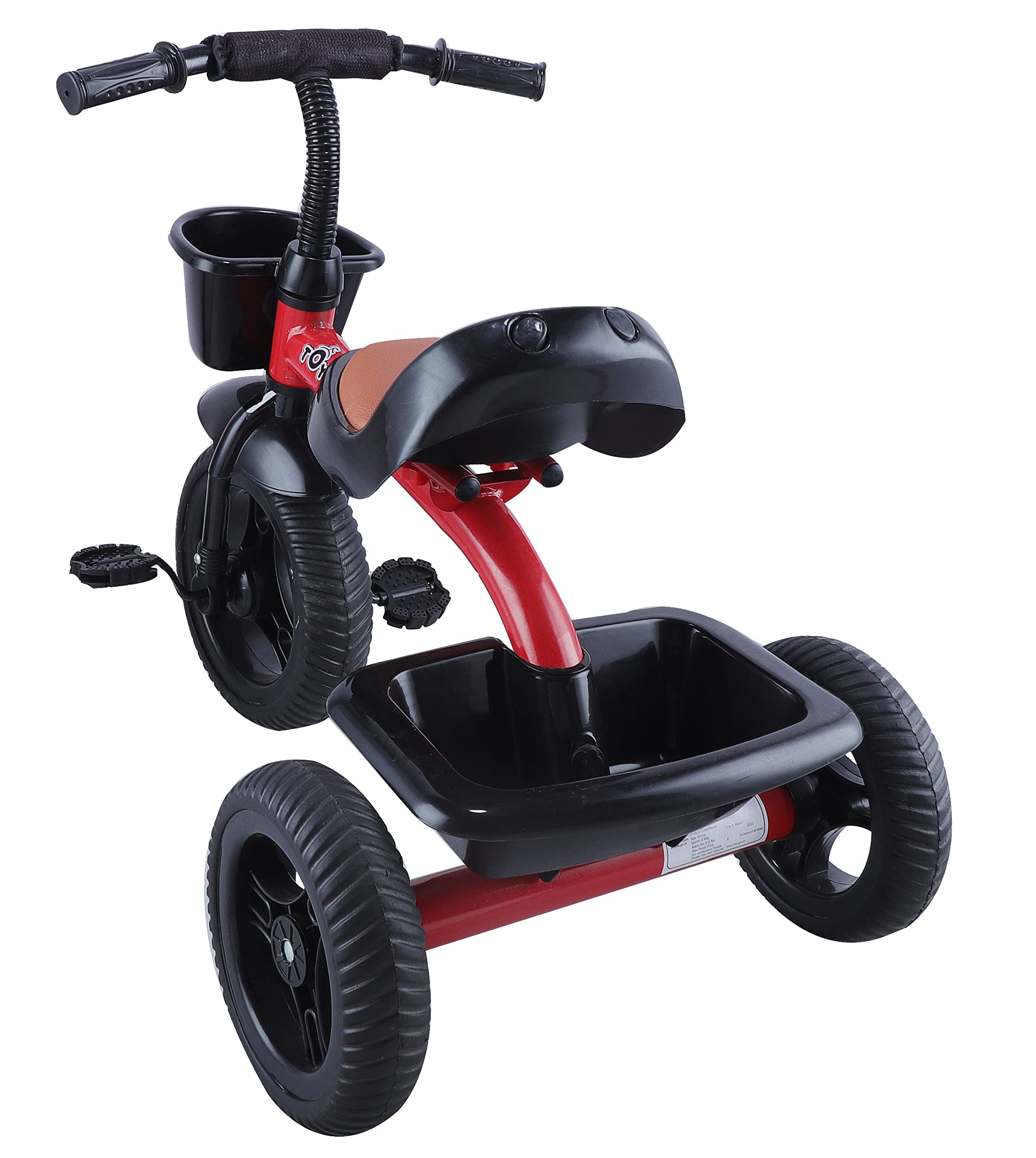 Toyzoy Turbo Mac Lite Trike|Tricycle with Cushioned Leather Seat for Kids|Boys|Girls Age Group 2+ Years (Red) 2