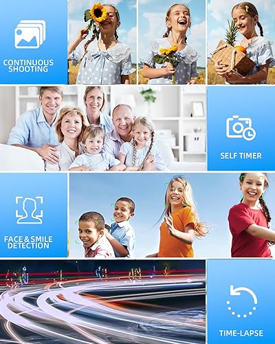 Miniatura 4 de Cámara digital 4K para fotografía, enfoque automático de 64 MP, tarjeta TF de 32 GB, pantalla LED de 2.8 pulgadas, zoom 18X, antivibración, cámaras