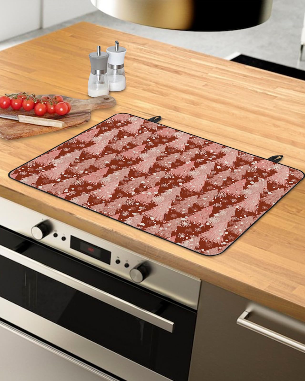 Christmas Stove Top Cover 28.5x20.5 Inch – Pine Tree & Snowflake Pattern, Non-Slip Heat-Resistant Mat For Electric Glass Cooktops, Kitchen Decor 5 thumbnail image