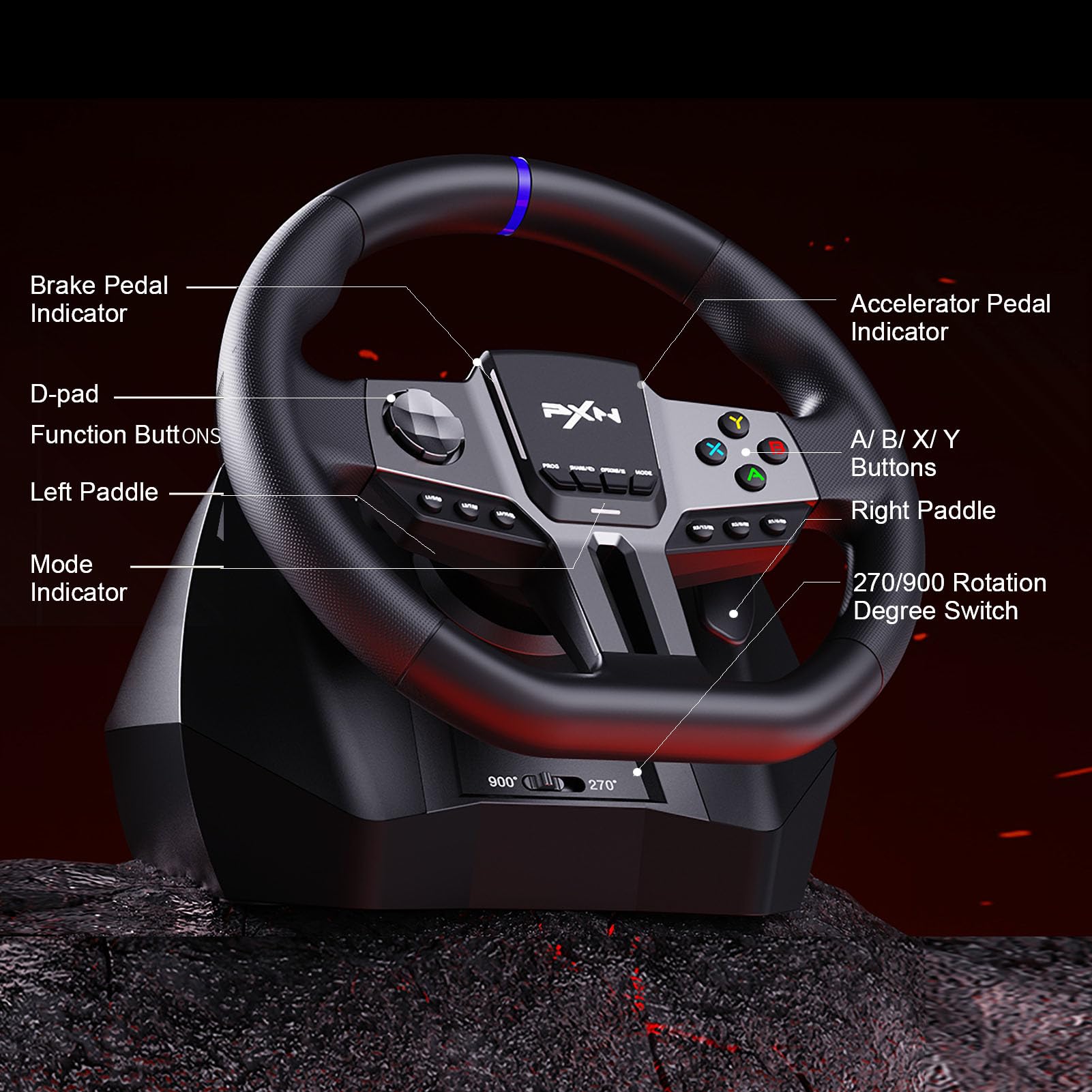 Amazon.com: PXN PC Steering Wheel, Gaming Racing Wheel V9 GEN2 
