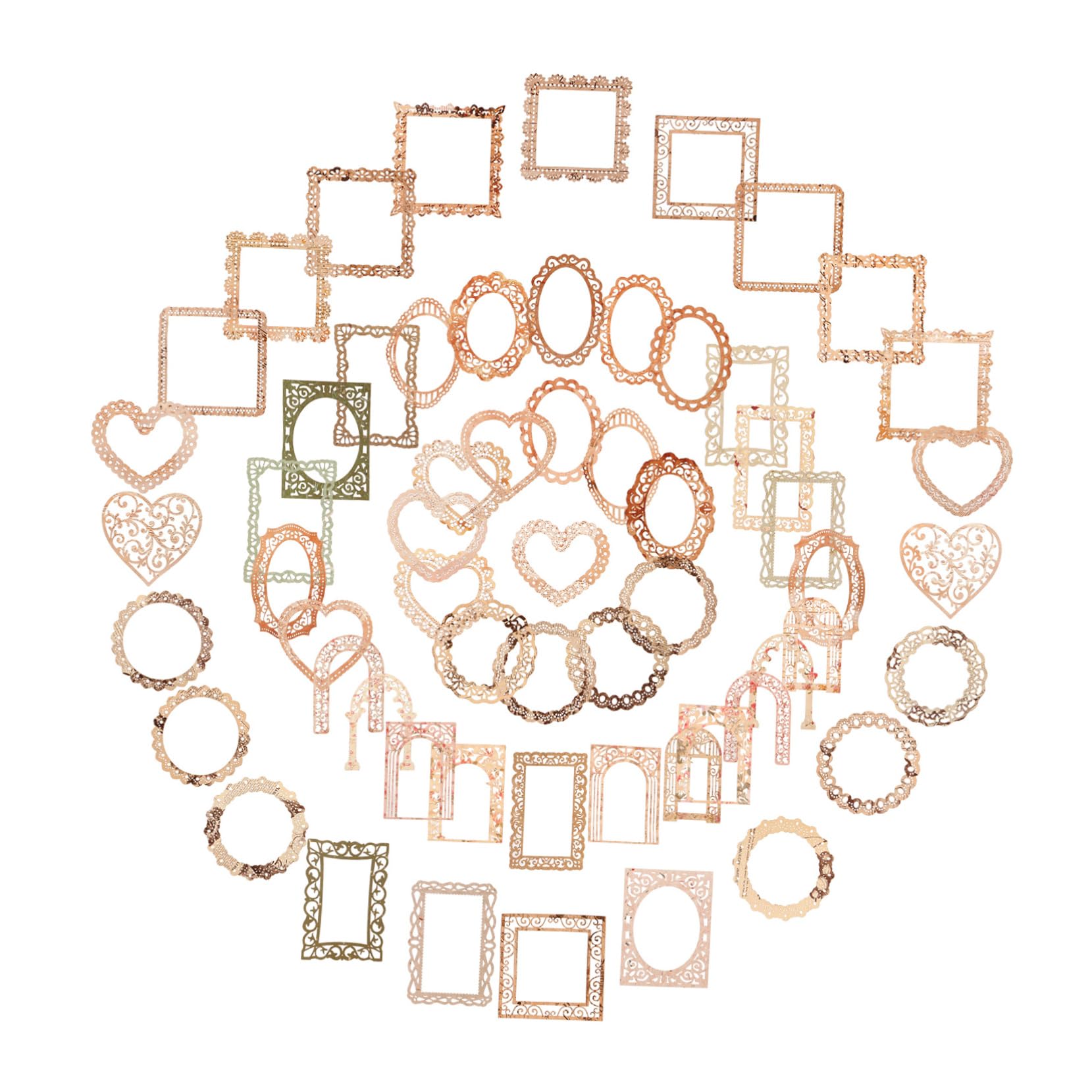 SHINEOFI 4 Sätze Hohler Spitzenrand Taschentuch Schrottbuch Rahmen Gemustertes Bastelpapier Dekoratives Papier Bastelmaterial Sammelalbumpapier Sammelalbum Diy Papier 60 Blätter * 4