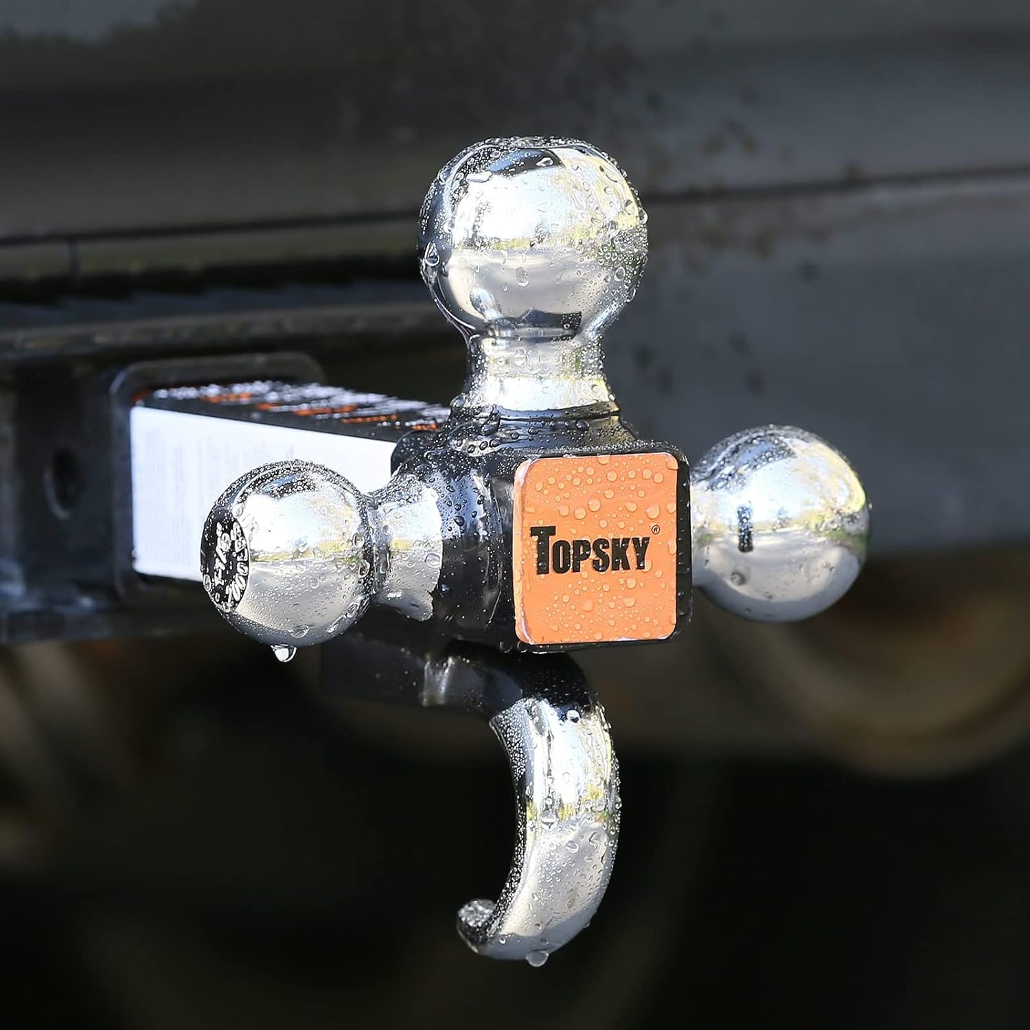 TOPSKY TS2012 Trailer Hitch Ball Mount with Hook, 2 Inch Receiver, Hollow Shank Tow Hitch, Hitch Pin & Clip, Chrome : Automotive