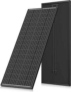 Solarpanel 130w 12V/24V PV Modul,SMBB Technologie, Hohe Effizienz Monocrystalline Solarmodul, Full Black Aluminium Frame Solar Panel, Ideal for Balcony Power Plant, Motorhome, Garden Shed, Boat