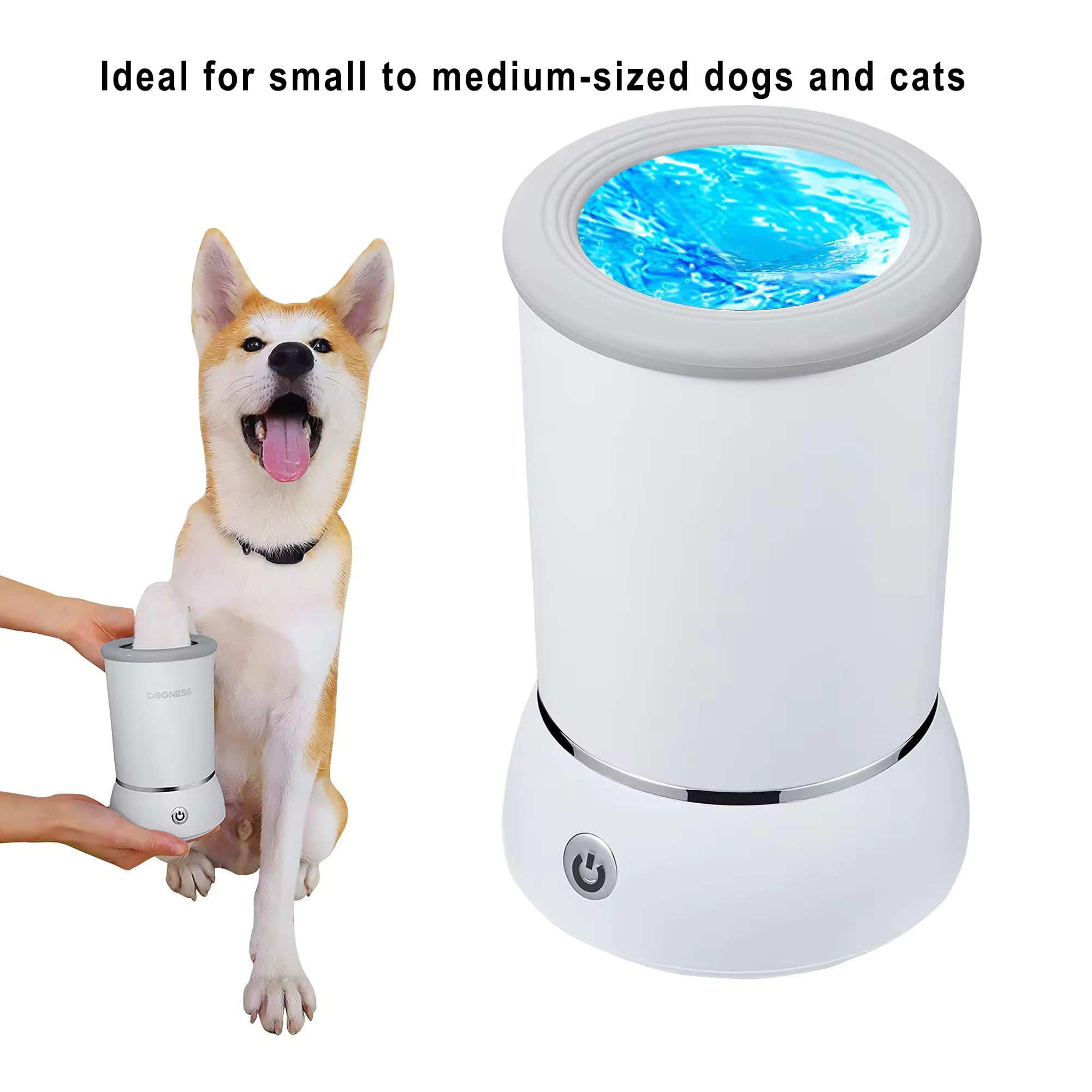sphera Automatic Pet Paw Cleaner - Blue - Portable Electric Washer and Massager for Dogs & Cats - USB Rechargeable - Silicone Brush