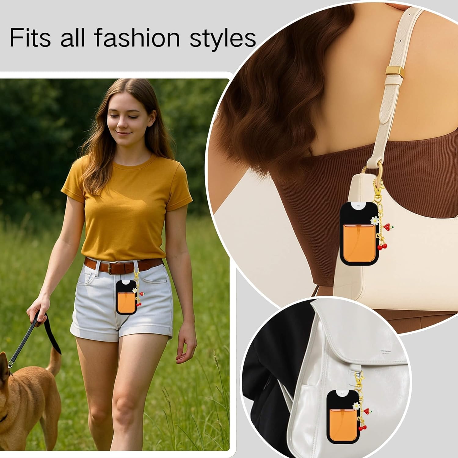 Hand Sanitizer Spray Case with Keychain, Durable Silicone Holder Compatible with Touchland Power Mist & Glow Mist (1 fl oz) - Image 5