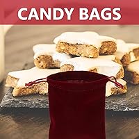 Vista 2 de 10 bolsas de regalo de terciopelo con cordón de 3.5x4.7 in reutilizables para dulces, bodas, fiestas, recuerdos de San Valentín, rojo