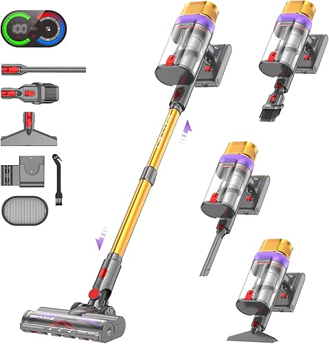 Vistefly V15 Ultra Aspirateur Balai sans Fil, 600W/58Kpa/70Mins Aspirateur sans