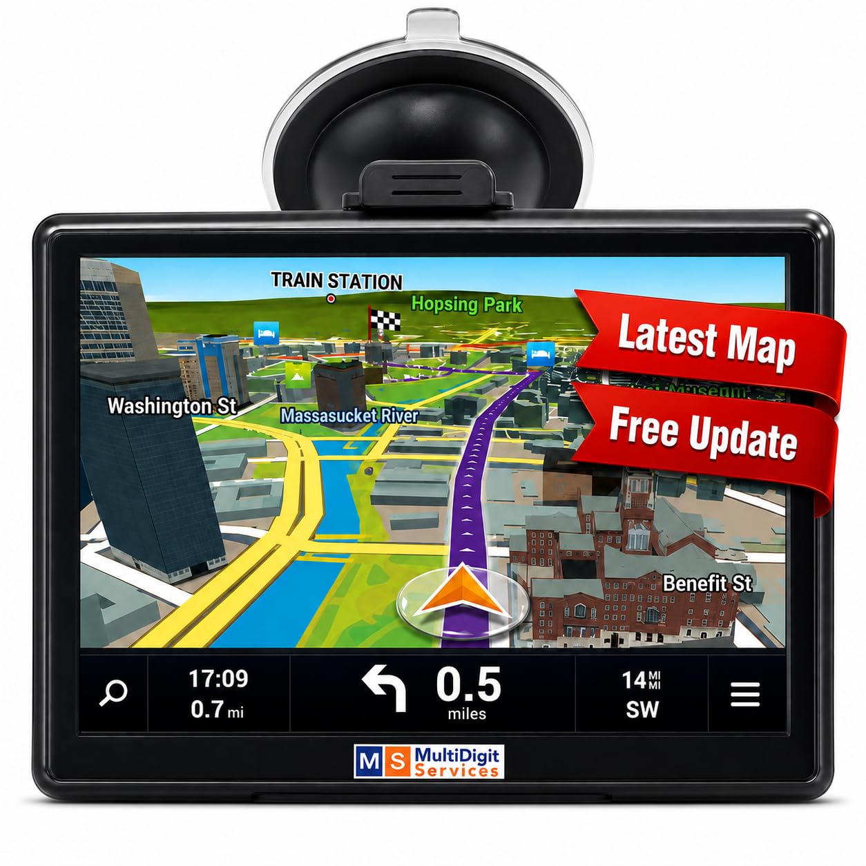 MS Drive - Navegador por satélite para coches del Reino Unido, pantalla táctil de 7 pulgadas, navegación GPS para camiones HGV, 8 GB de almacenamiento, sistema operativo Windows, tu mejor compañero de