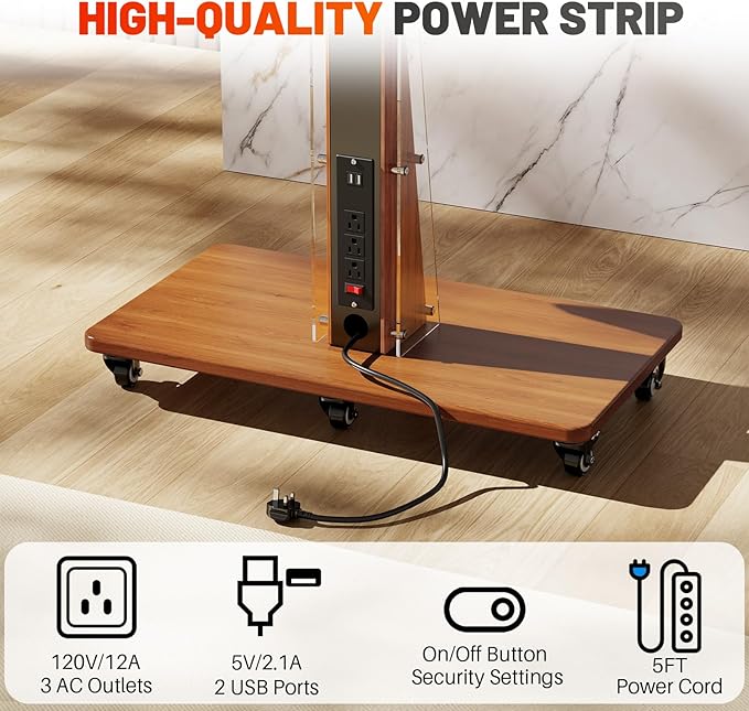 Carro para TV Móvil con Enchufe, Soporte de Piso para TV 32-75 pulgadas miniatura 2