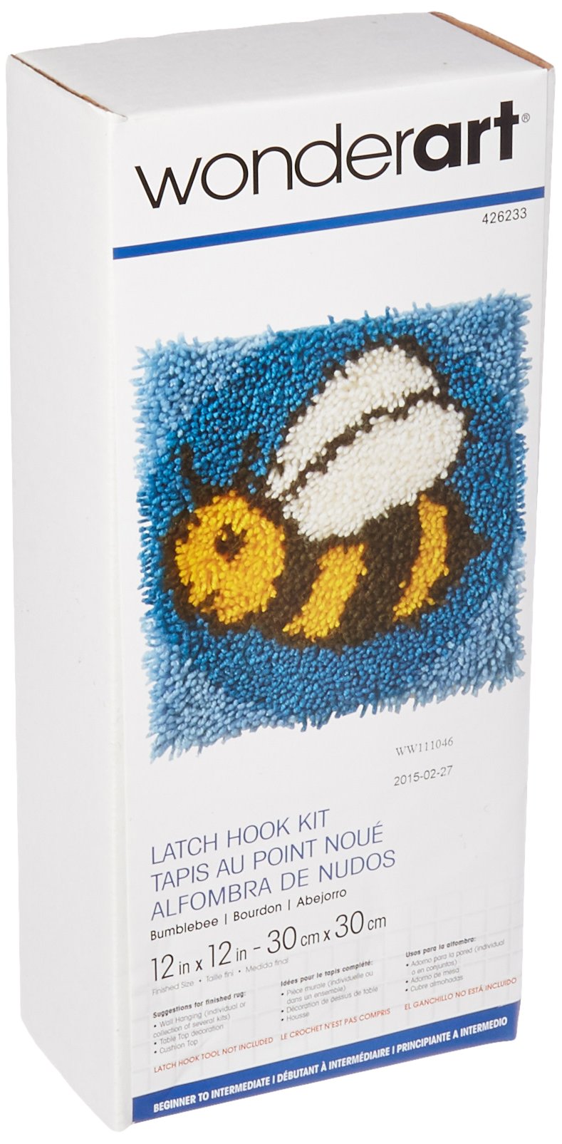 SpinriteWonderart Latch Hook Kit x 12-inch, Bumblebee, Canvas,Acrylic