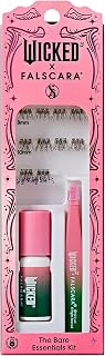 WICKED X FALSCARA False Eyelashes, ‘Darlingest’, 8mm-10mm Light Volume, Purple Glitter, Lash Extension Kit Includes Mini BOND NET WT 4.5 g (0.15 oz.), Mini Applicator, & 10 Lash Clusters