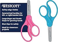 Vista 7 de Westcott Tijeras escolares para niños zurdos y diestros, 5 pulgadas, romo, paquete de 12, surtido