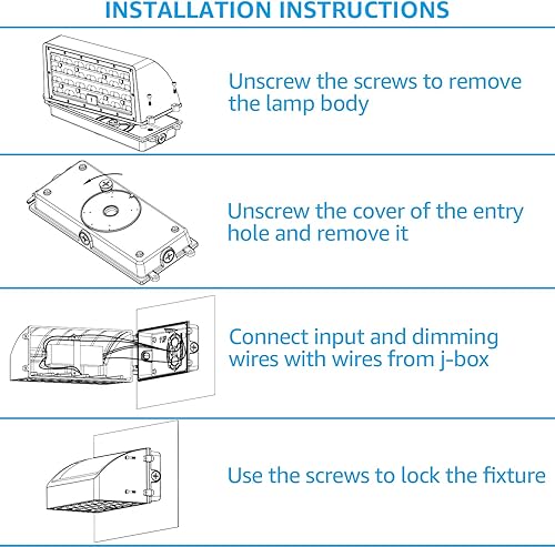 Miniatura 9 de LEONLITE Paquete de pared LED de corte completo, 45 W 5625 LM, luz LED regulable con certificación UL, 120-277 V IP65, iluminación de pared