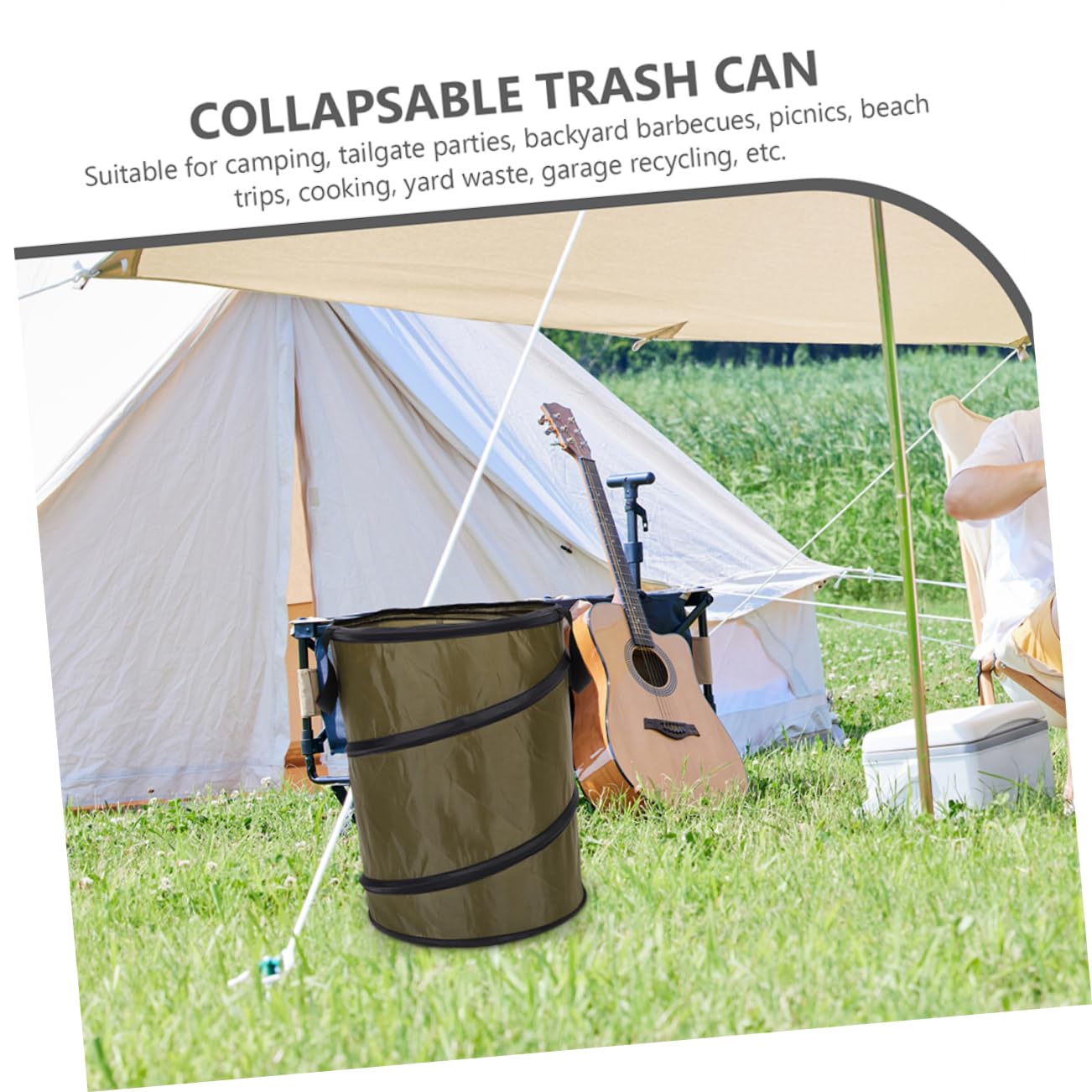 Abaodam 2Pcs Outdoor Folding Trash Can Collapsible Vehicle Garbage Bin for Camping Picnics and Backyard Use Space Saving Garden Storage