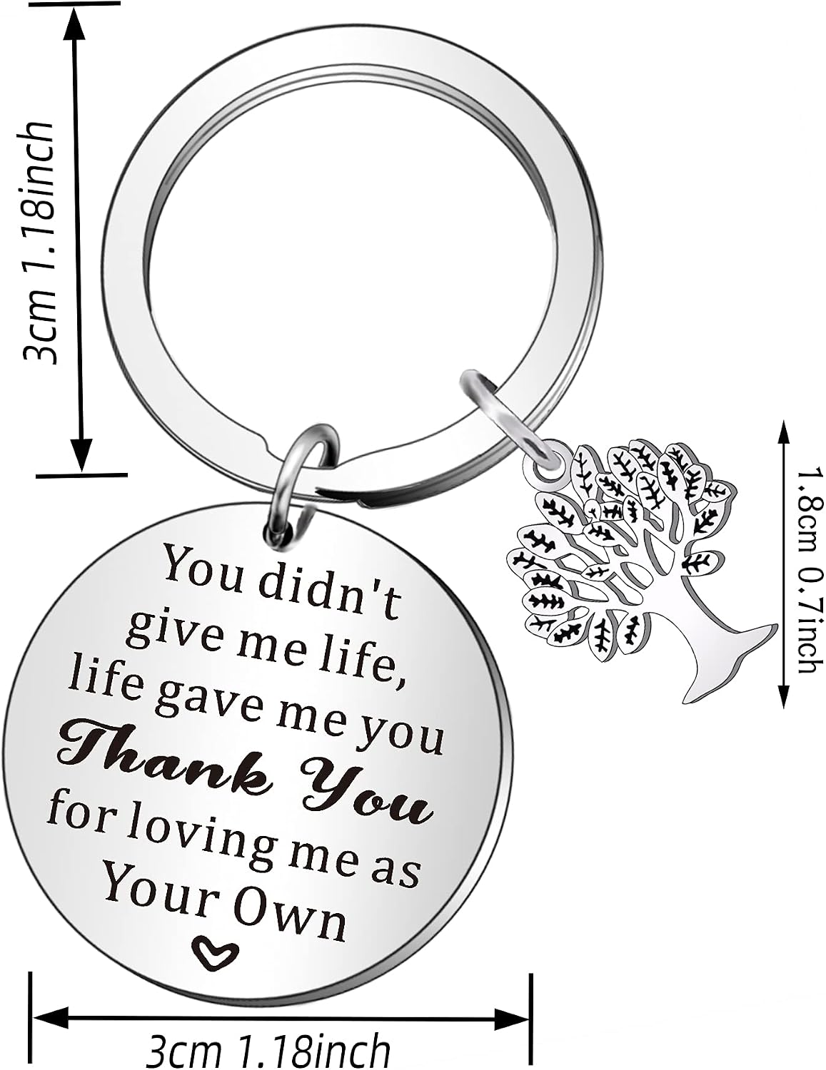 QMVMV Stepdad Stepmum Keyring Stepfather Stepmother Father Mother in Law Fathers Day mothers Day Gifts for Women Men - Image 3