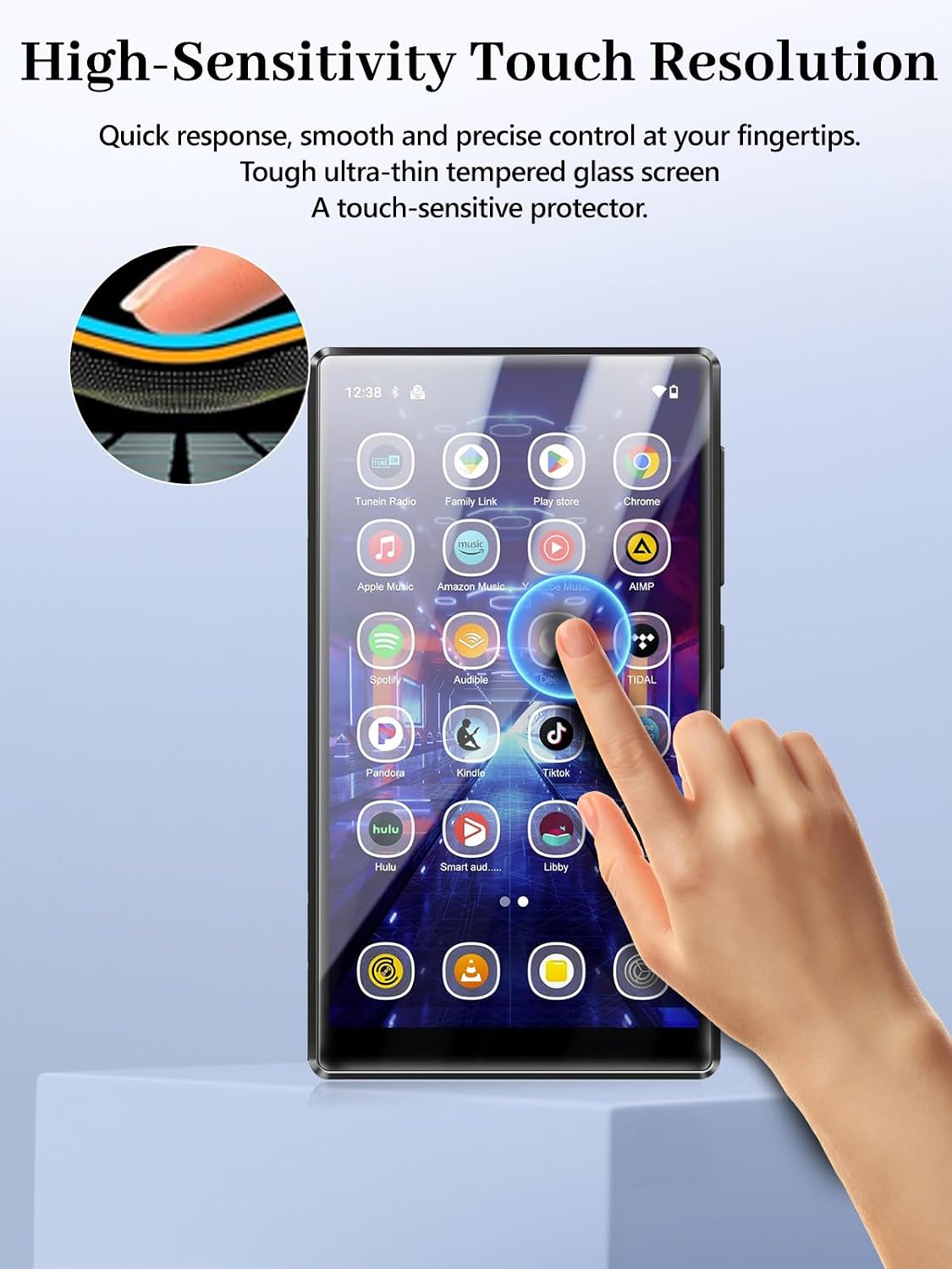 5-Pack Screen Protector for MECHEN X56 MP3 Player, 6H Hardness Tempered Glass, Anti-Fingerprint,Anti-Scratch, Easily Installation, HD Clear