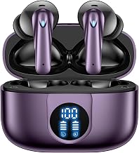 VEAT00L P91 Wireless Earbuds, Bluetooth Headphones V5.4 Stereo Ear Buds with Noise Cancelling Mics, 60H Playback Mini Case with Dual LED Display, IP7 Waterproof in-Ear Earphones for Android iOS