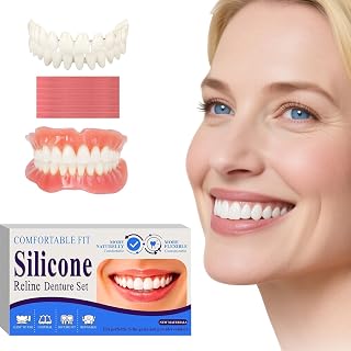 Veneers Teeth for Women, DIY Denture Kit, Do It Yourself False Teeth, Upper and Lower Matching Set, Fix Your Smile at Within Minutes, 1PCS - Amazon product rated Grade A
