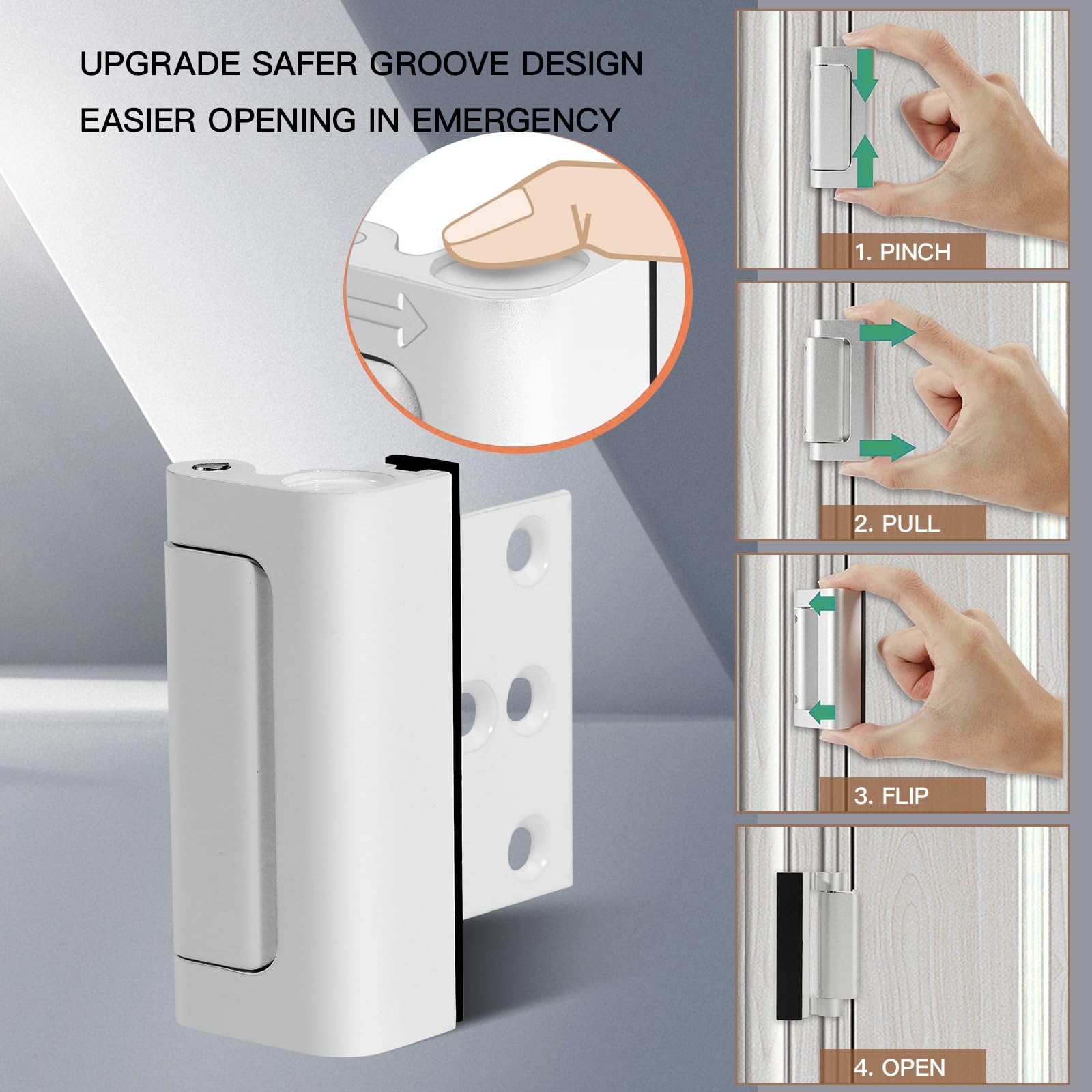 Cerradura de puerta de seguridad para el hogar (blanco)