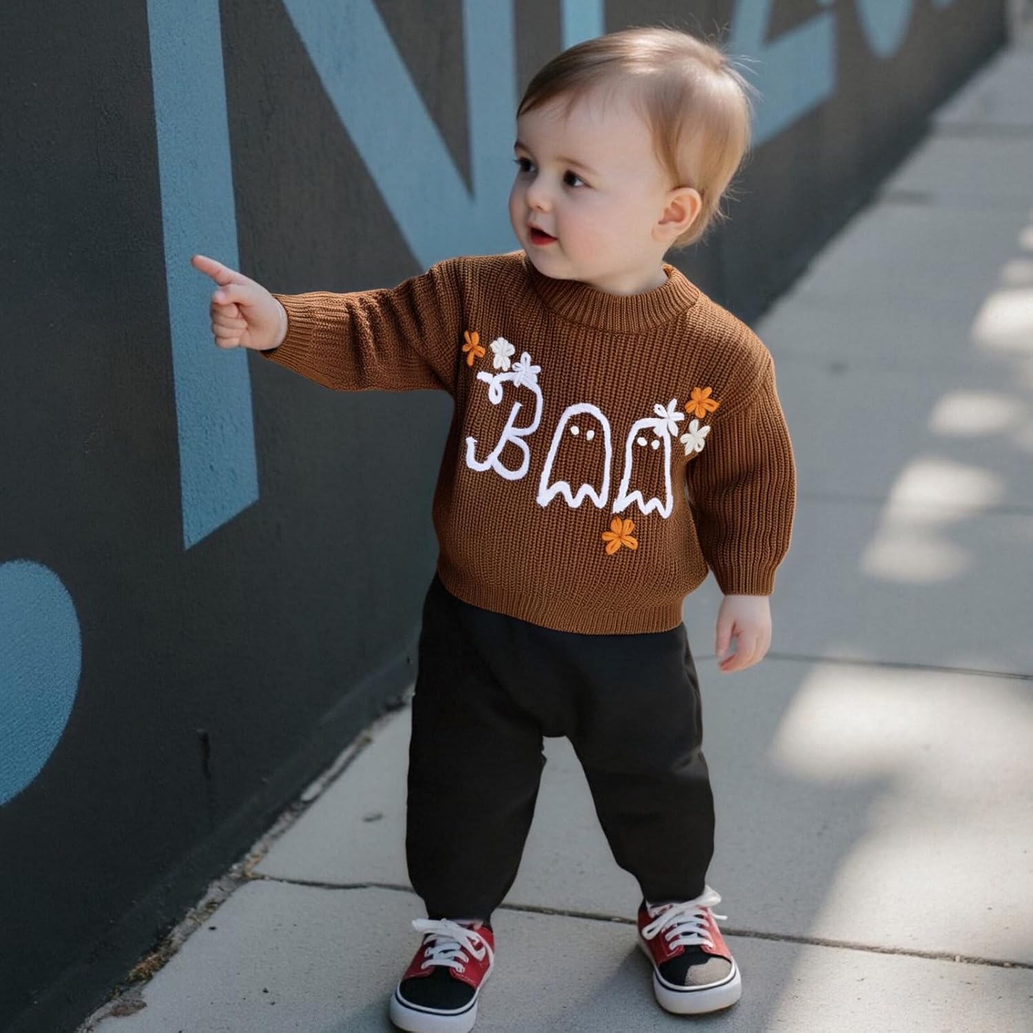 Newborn Toddler Baby Boy Girl Christmas Outfit Knit Christmas Tree Sweater Chunky Sweatshirt Fall Winter Clothes - Image 2