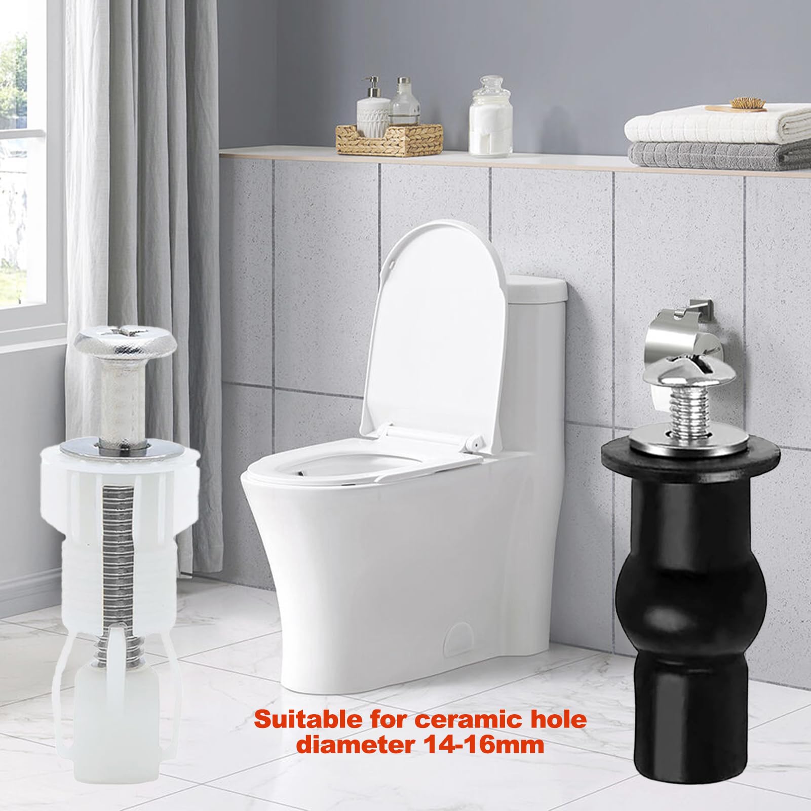 2 Piezas Tornillos Tapa WC,Fijación Bisagra Asiento Tornillos Inodoro,Universal,Material de Nailon,para Tapa de Inodoro (Estilo 2)