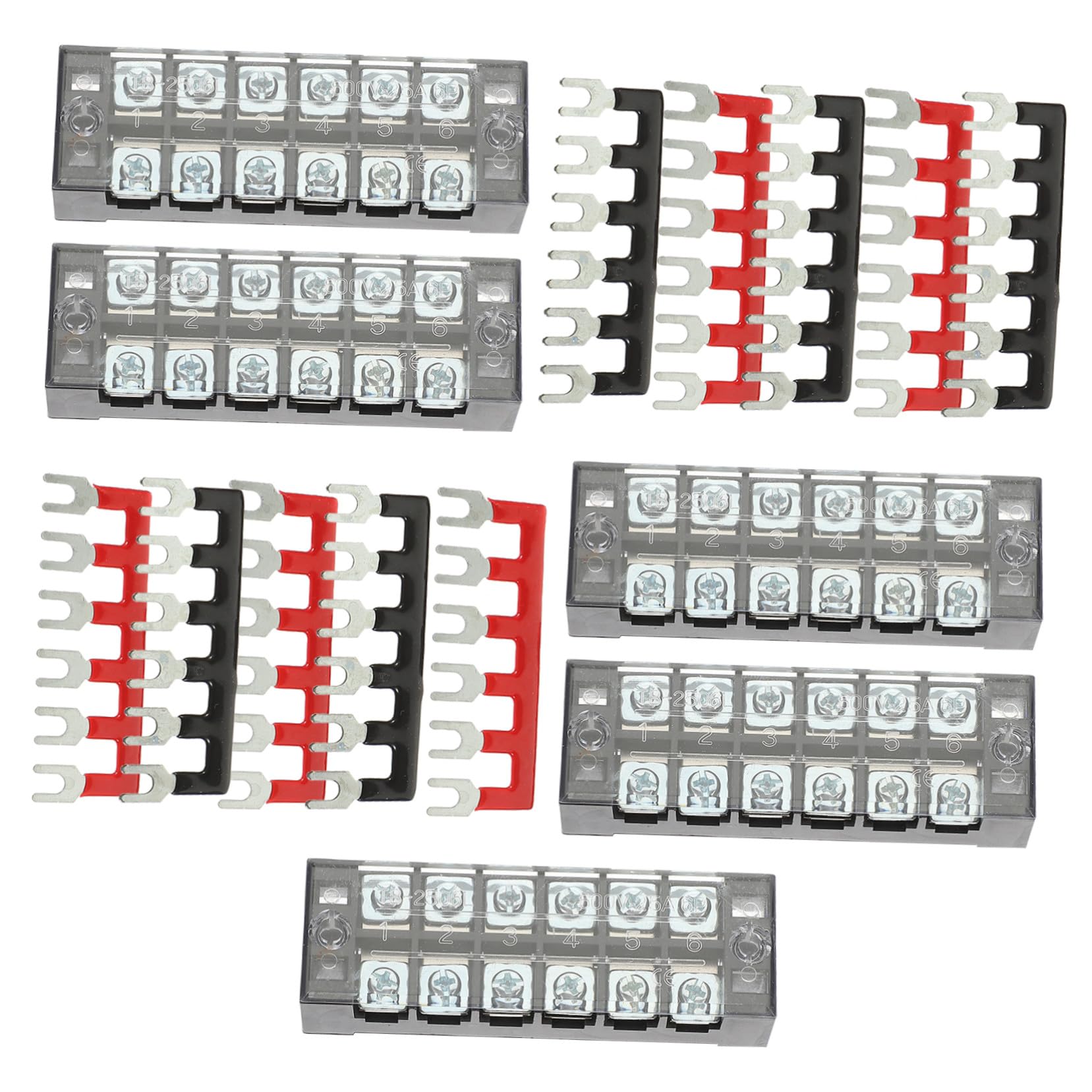 3 Set Morsettiera Vite Doppia Kit Terminale di Alimentazione con Strip Barriera Connessione Elettrica Robusta per Pannelli Distribuzione e Impianti