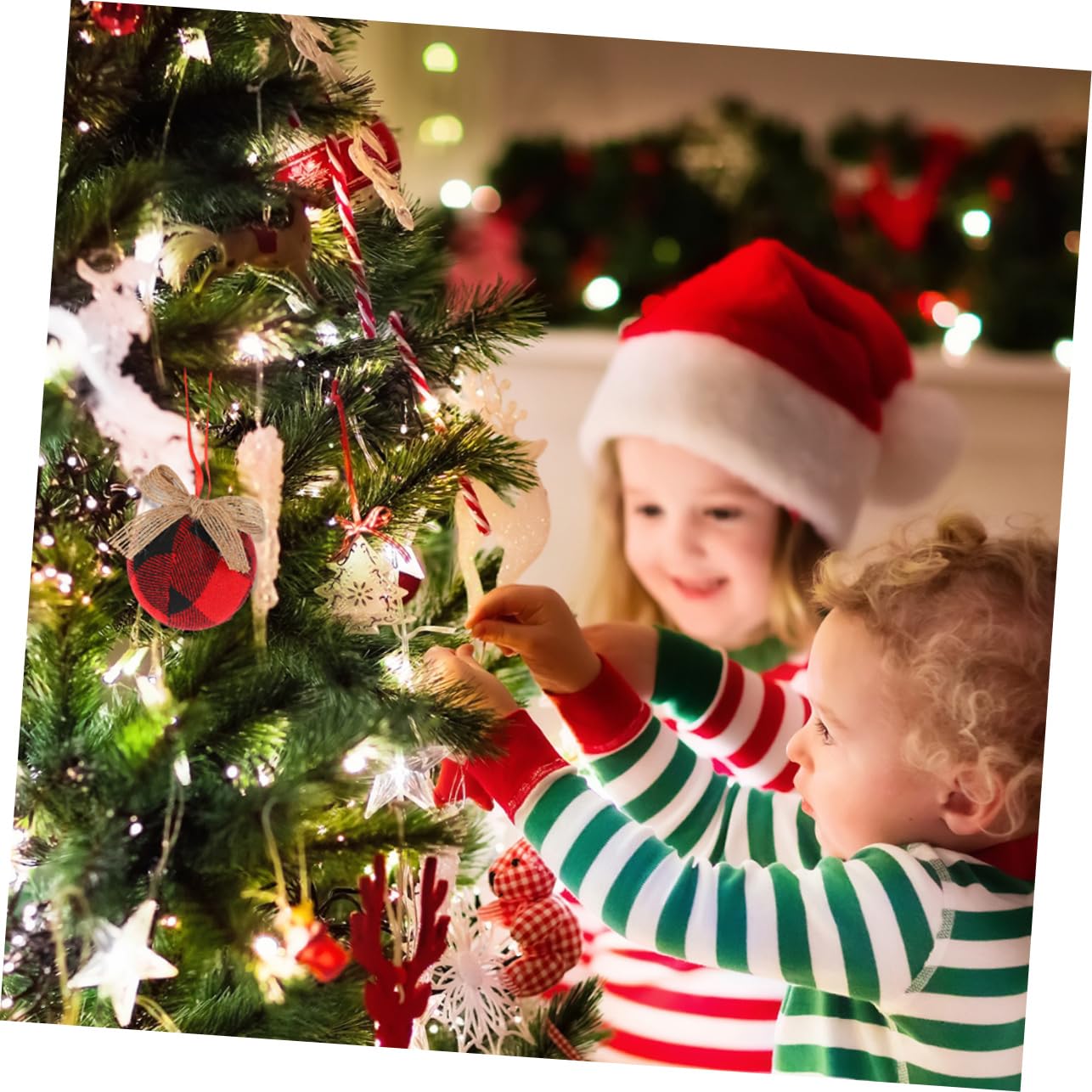 PRETYZOOM 5 Juegos Bola De Tela De Cuadros Navideños Decoraciones Luces De Navidad Al Aire Árbol De Navidad Adornos Guirnalda Oro Bolas De Navidad Espuma 12 Uds * 5