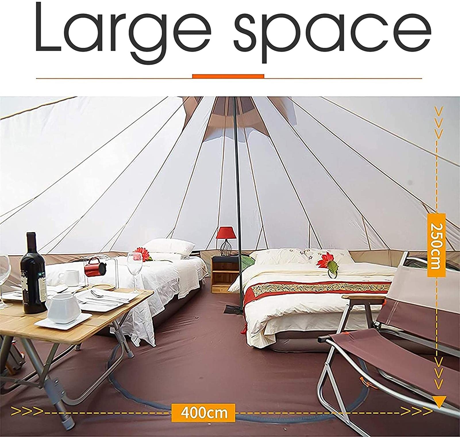 Namiot przenośny Namiot płócienny z otworem na piec Namioty z płótna bawełnianego Namiot jurtowy dla Campi4-sezonowy wodoodporny namiot dla rodziny Campioutdoor Glamping, Tipi