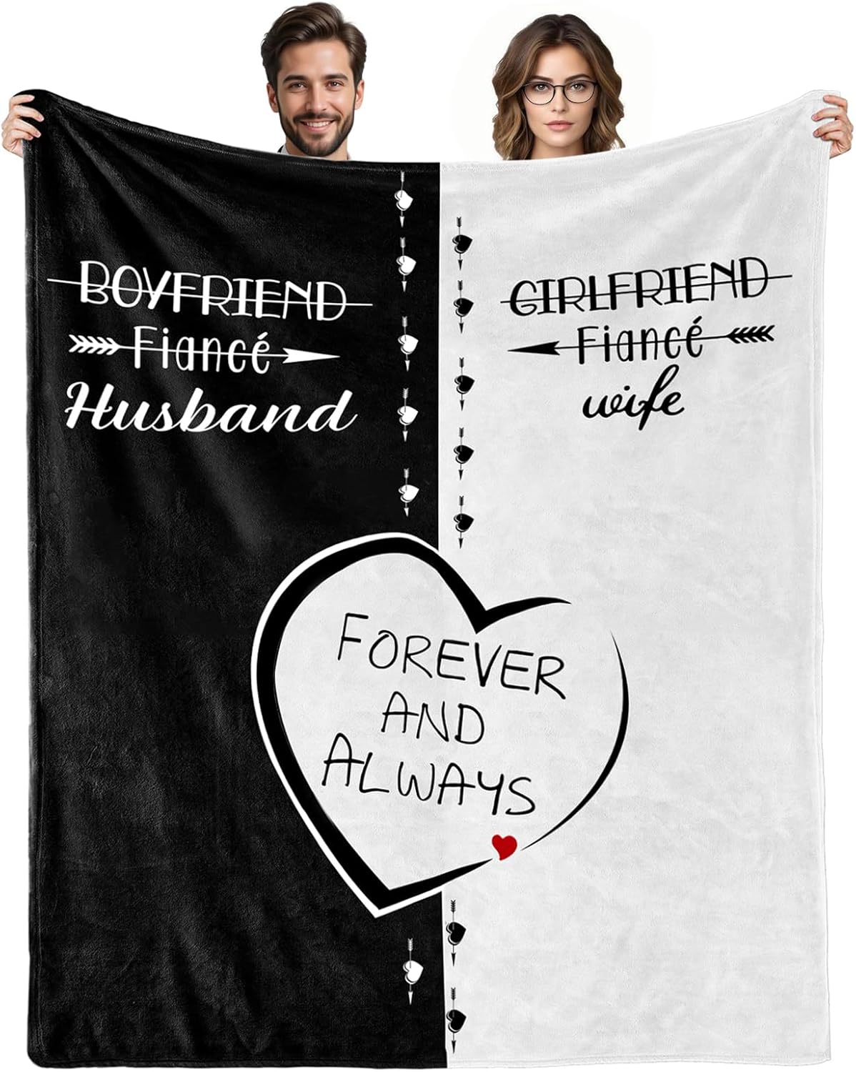Wedding Gifts for Couples Engagement Blanket 80"x60", Bridal Shower Gifts for Bride to Be, Best Anniversary Mr and Mrs Gift, Newlyweds Just Married Gift