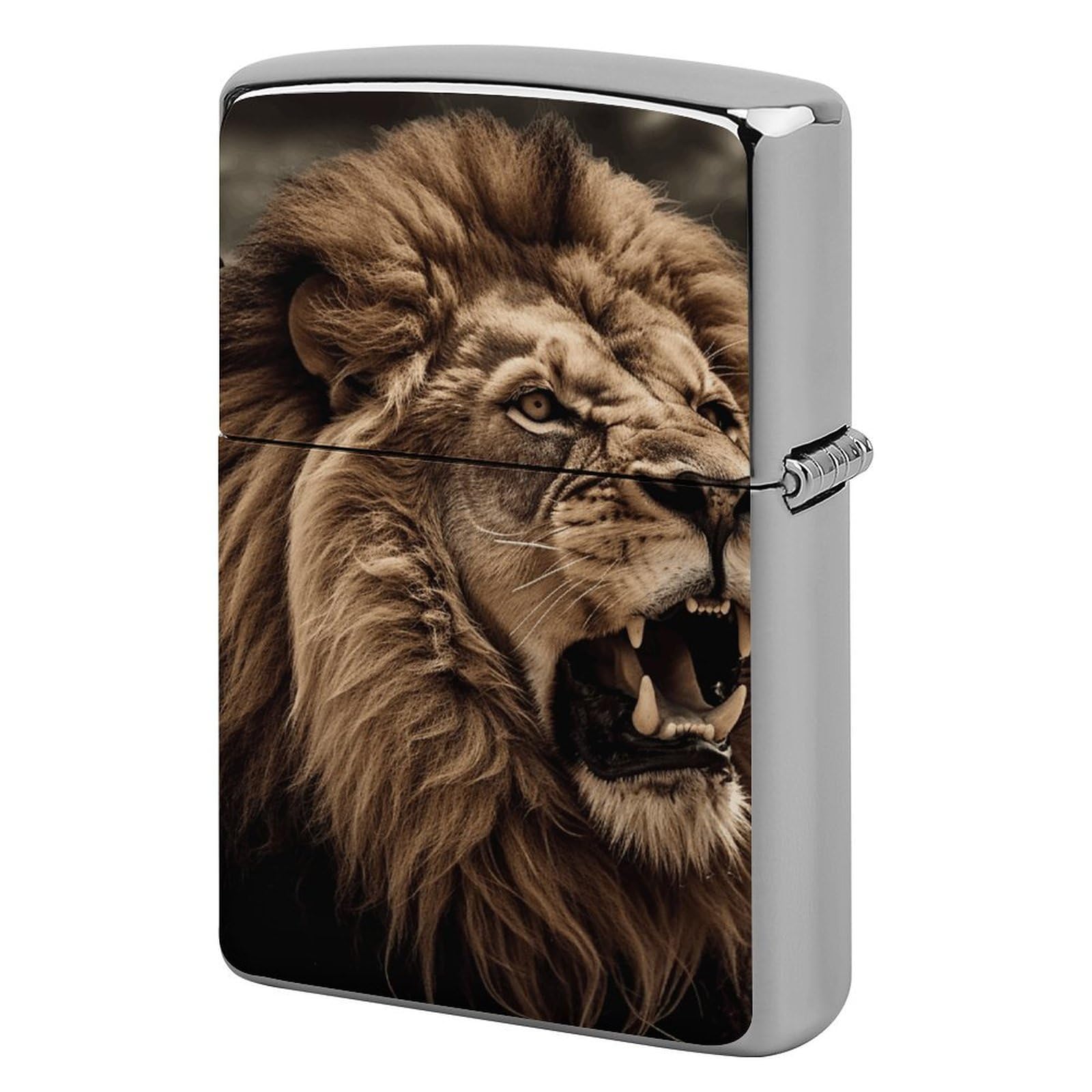 Angry Lion Lighter Cover for Men, Personalized Lighter Case for Birthday Gift, Flip-Top Lighters Protective Cover, Portable Lighters Shell for Outdoor, Travel
