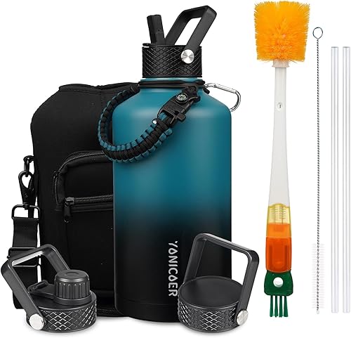 Miniatura 12 de Botella de agua aislada de 40 onzas, acero inoxidable al vacío de triple pared (apta para lavavajillas), a prueba de fugas y sin BPA, jarra frasco