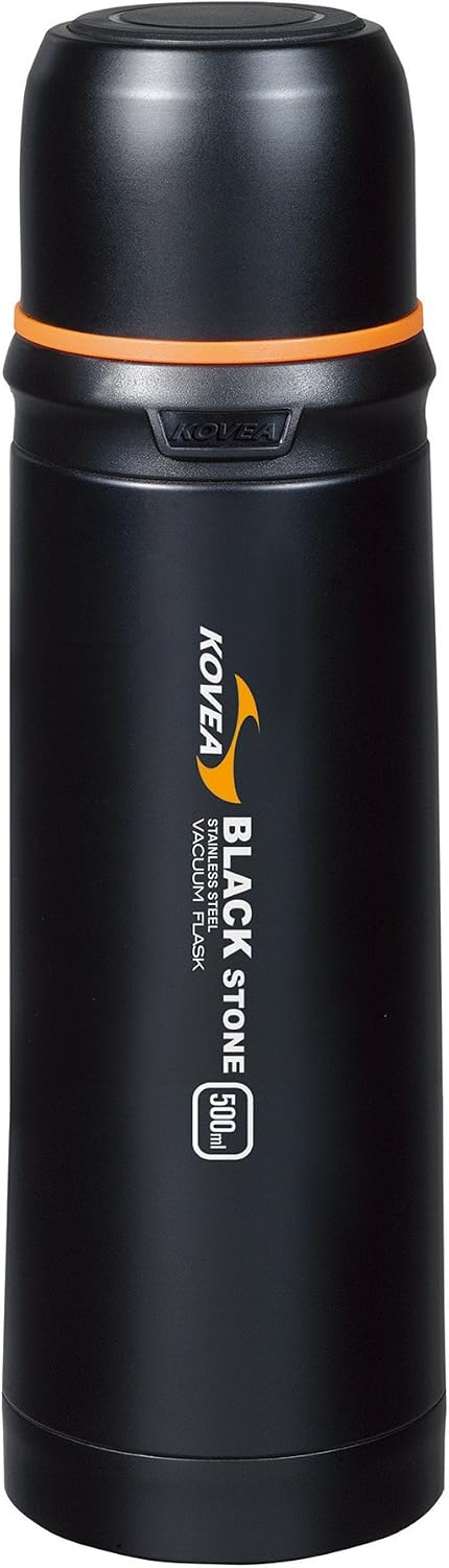 Kovea Kovea Black Stone 0.5L Termos Kampta, Doğa Gezilerinizde Hatta Günlük Hayatınızda Kullanabileceğiniz Termos, Unisex, Siyah, 0.5 l