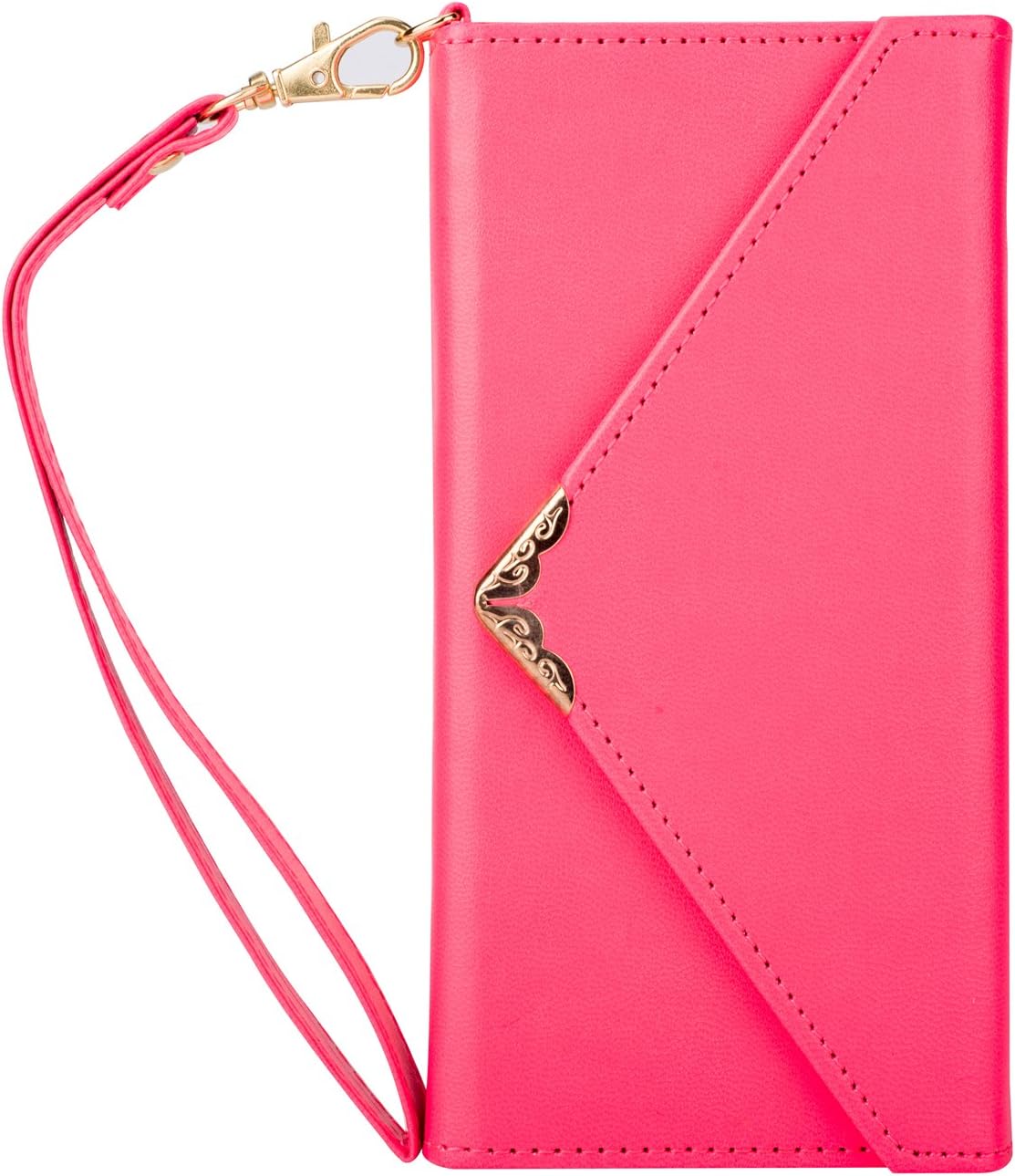 Galaxy S9 Wallet Case, XRPow Folio Envelope Pouch for Samsung Galaxy S9 Luxury PU Leather Wallet Flip Card Slots Pocket Protective Case Cover with Wrist Strap HOT Pink