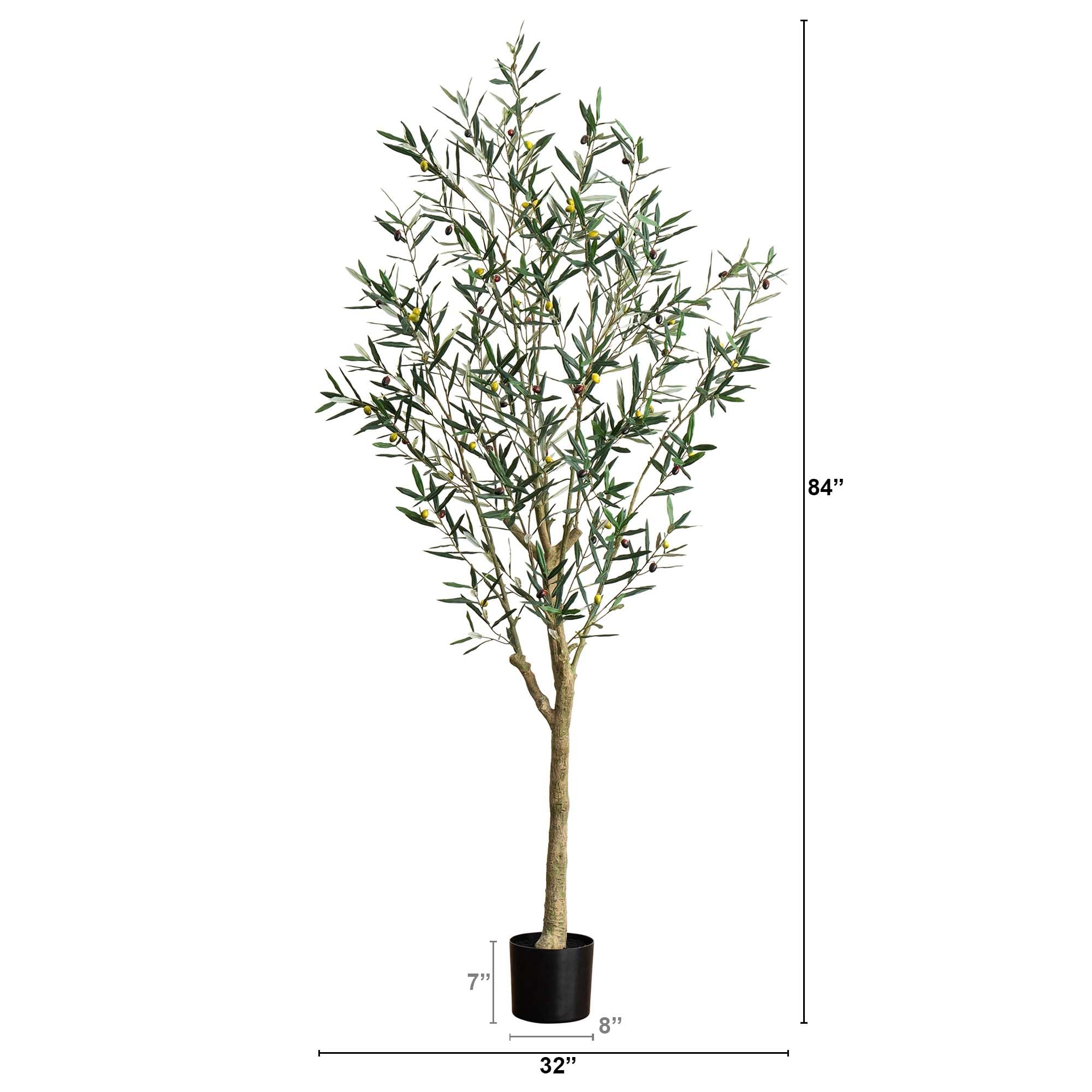 Nearly Natural Greco Olive Tree Artificial Indoor 7FT Tall Designer ...