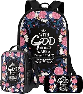 Suobstales Wolf Fire Print Backpack Lightweight School Bag - View #9