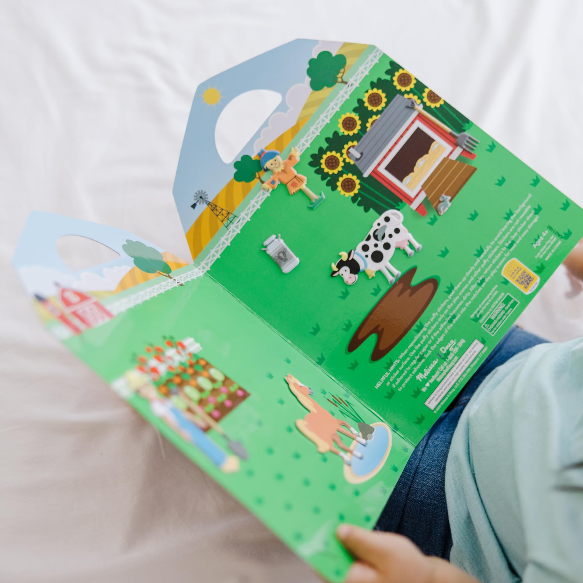 Melissa & Doug Puffy Sticker Play Set – On The Farm, 52 Reusable Stickers with 2 Fold-Out Scenes, Restickable Animal Arts and Crafts Activity Book for Kids Ages 4+ - FSC Certified — Amazon image 2