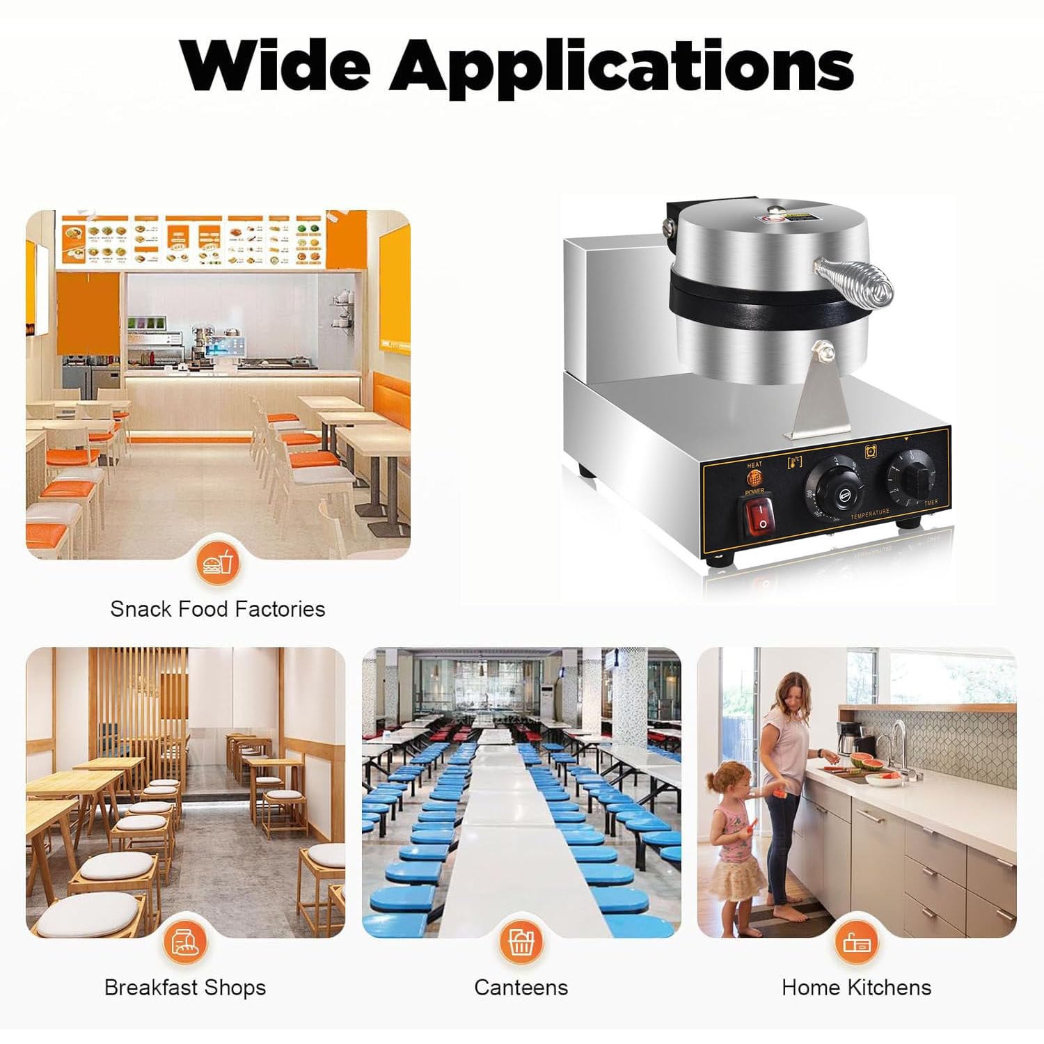Máquina Para Hacer Hamburguesas y Wafles con Relleno de Helado UFO, Panini, Dorayaki, Temperatura de 50-300 °C, Control de Tiempo de 5 Minutos. Ideal Para Cocinas Domésticas, Panaderías,220 V